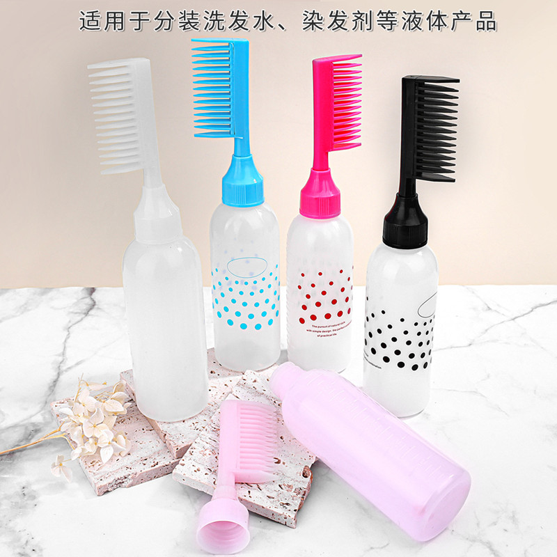 60ml 80ml 100ml 200ml 300ml Hair Oil Bottle with Comb Oil Applicator Bottle for Hair with Comb for Dyeing Treatment Dispenser