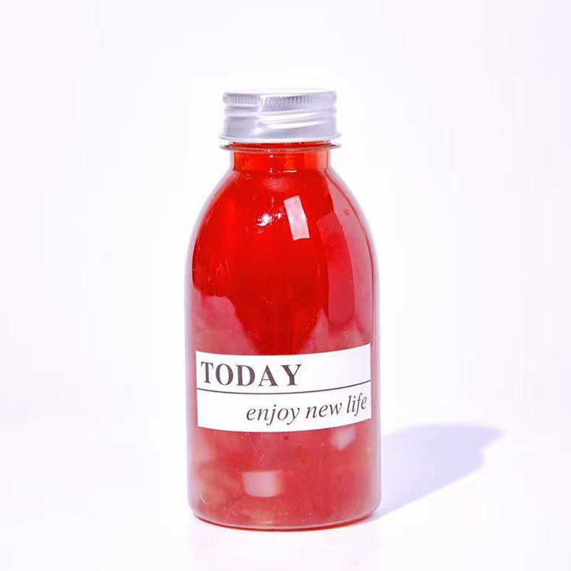 Juice milk Bottle With Black white aluminum Lid 8oz 10oz Empty Milk Plastic Bottles Transparent Pet Empty water Bottle
