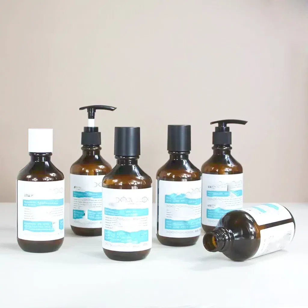 200ml 220ml PET Plastic Essence Toner Pure Dew Bottle With Inner Stopper Plug Cap Nese Lotion Pump Bottle Set