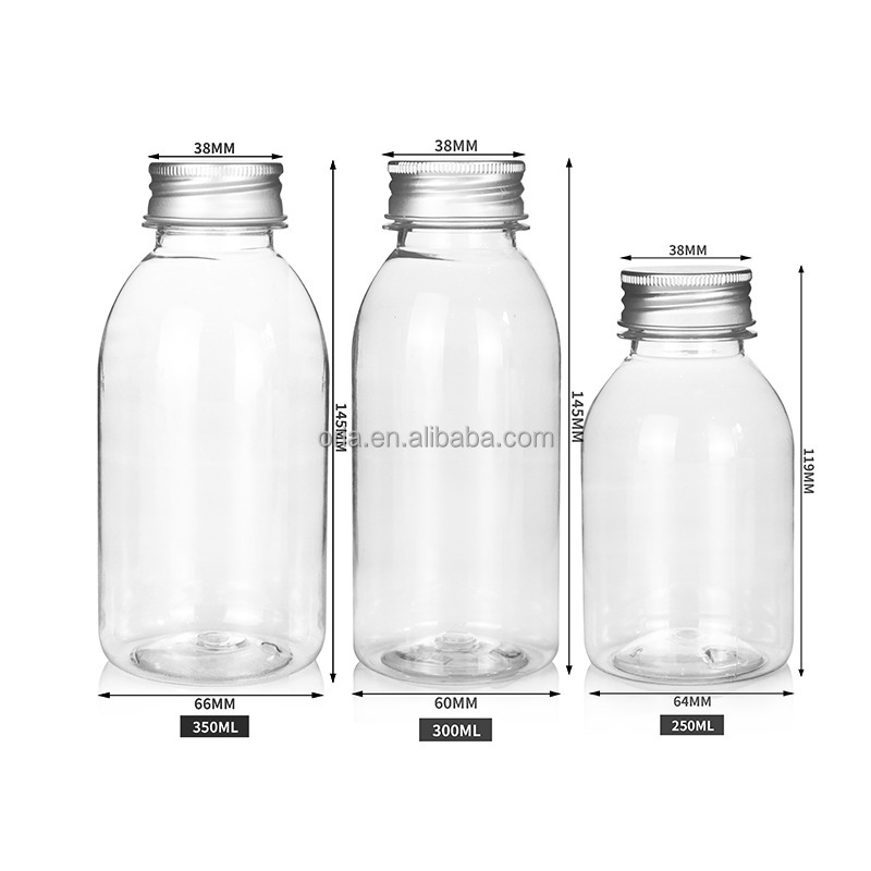 8oz 10oz 16oz Square Round Empty Reusable Juice Beverage Containers With Tamper Evident Lid Clear Plastic Milk Tea Filter Bottle