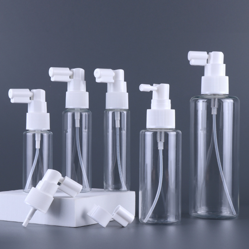 PET Plastic Amber Blue Nasal spray bottle 30ml 50ml 100ml 120ml 150ml Mouth Throat Spray Bottle
