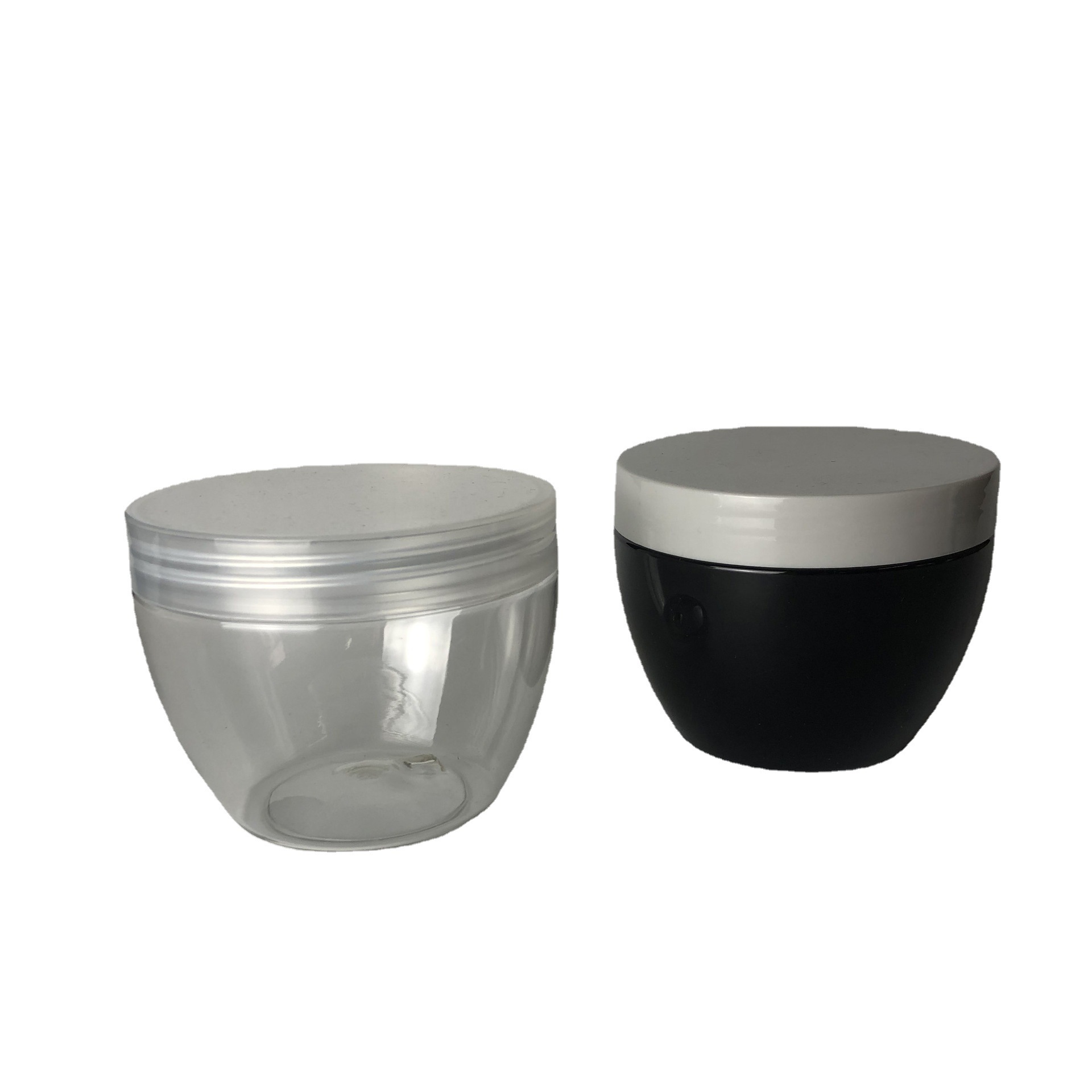 300g Transparent PET custom plastic jar packaging container with screw lid cute cosmetic containers