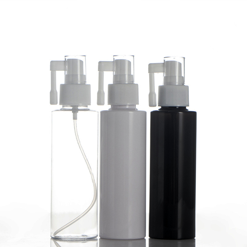 PET Plastic nasal spray bottle 10ml 20ml 30ml 50ml 100ml 120ml 150ml Clear Blue Amber Pink Color Mouth Throat Spray Bottle