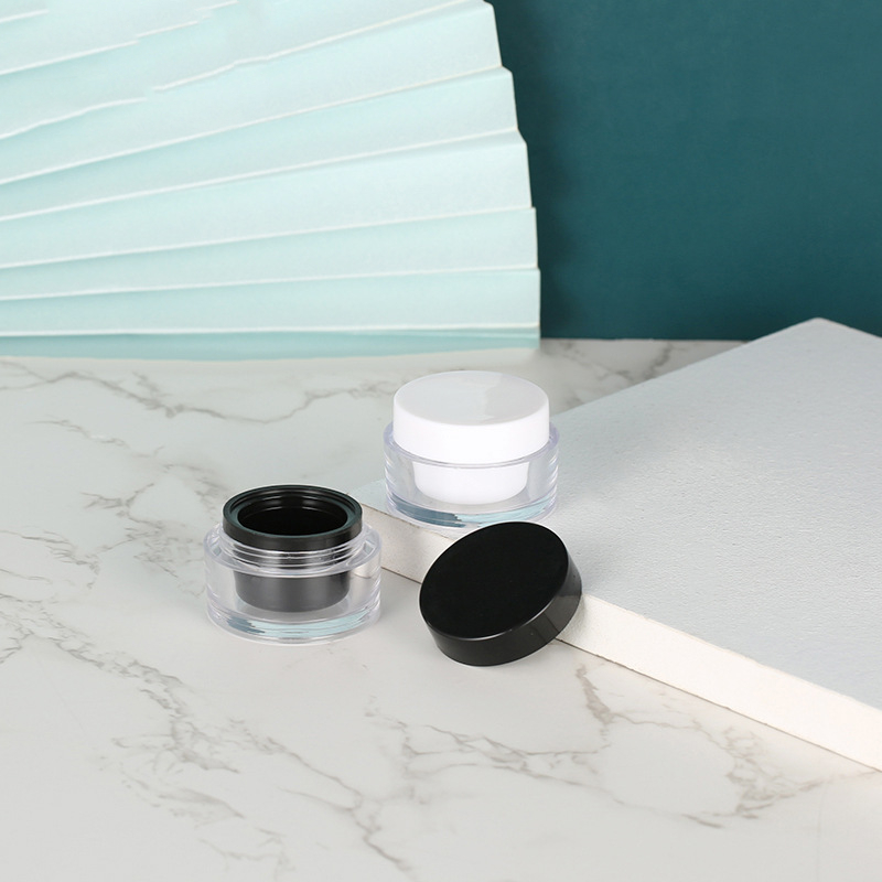 5g 10g sample cosmetic jar acrylic transparent Plastic Double Layer Thick Wall eye cream serum Cosmetic dispenser bottle