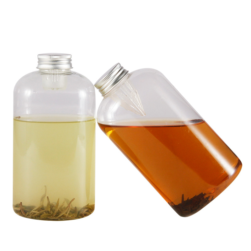 500ml PET Round Empty Coffee Juice Beverage Plastic Bottle Takeaway Packaging Bottles