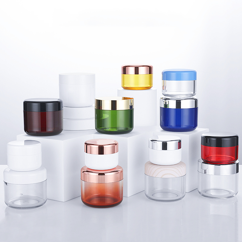 Empty Cosmetics Cream Jars Thick Wall Jars Plastic 15g 20g 30g 50g 100g 150g Face Cream Eye Serum Jar with gasket Lids