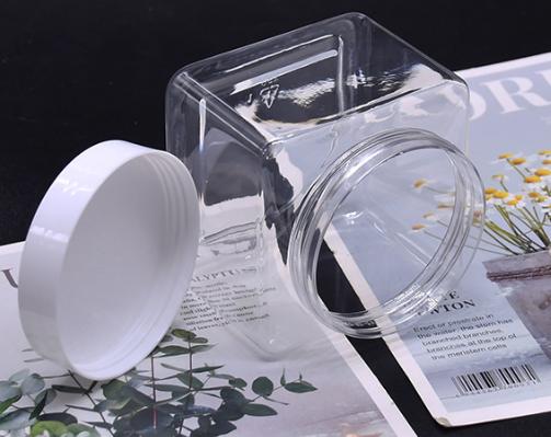 250ml 300ml Square body Scrub Jar with lids 120ml 150ml cosmetic face cream serum jars plastic 4oz 8oz 16oz PET makeup jars
