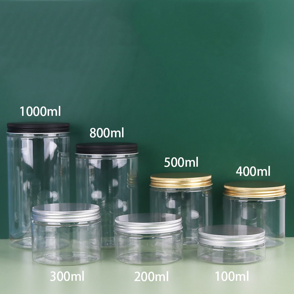 4oz 8oz 10oz 12oz 16oz 32oz Food Honey Packaging Jar candy biscuit snacks sausage cereal Plastic Jars With Aluminum Lids Label