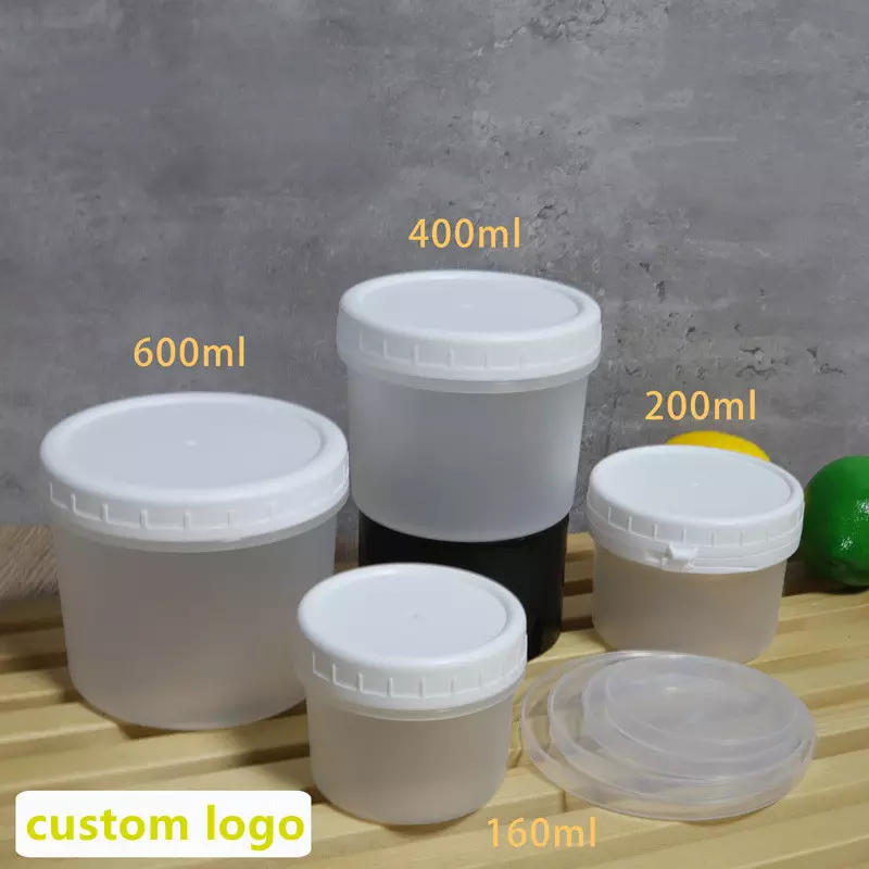 100ml 300ml 500ml Disposable Ice Cream Cup Packaging Yogurt Pudding Jelly Plastic Jar Mousse Dessert Containers with Inner Lids