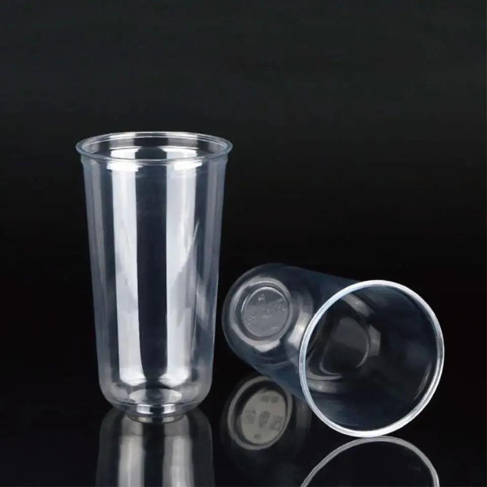 16oz 20oz 24oz Boba Milk Tea Cup U PP Clear Bottles Customized Logo Juice Container Plastic Coffee Cups Wholesale