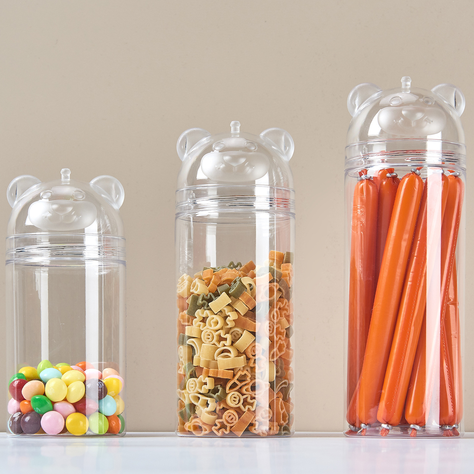 Food Storage Containers plastic candy jar 32oz 1L 1.5L  2L  snack cookies seal bottle customize logo with screw cover