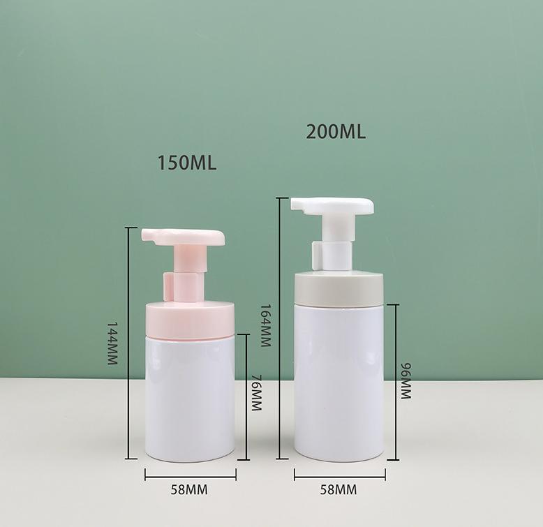 150ml 200ml Color matte frosted foam pump bottle face wash cleanser custom foaming pump mousse bottle 500ml foam bottle pet