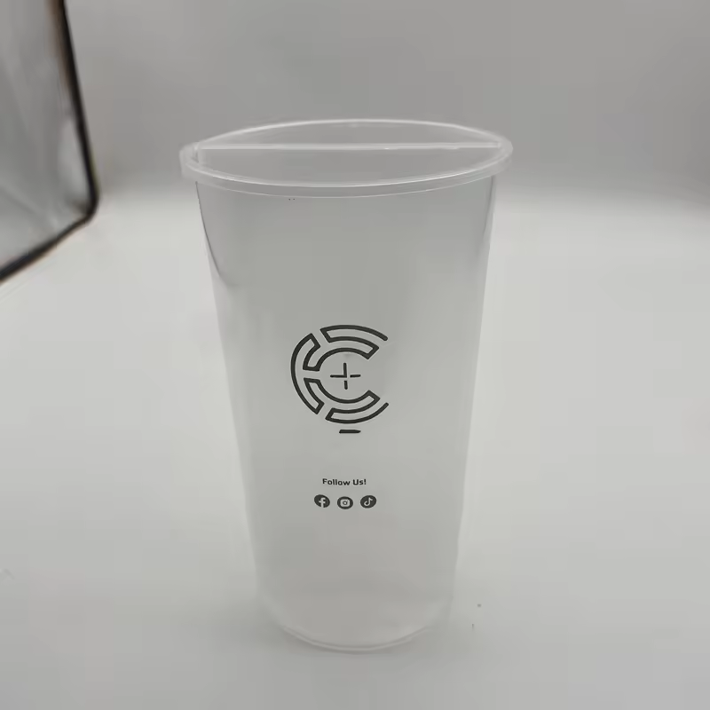 24oz 700ml Boba Bubble Tea Milk Tea Cup Snack Tray Bowl Plastic Food Tray with Lids Disposable Salad Dry Fruit Steak Cup Holder