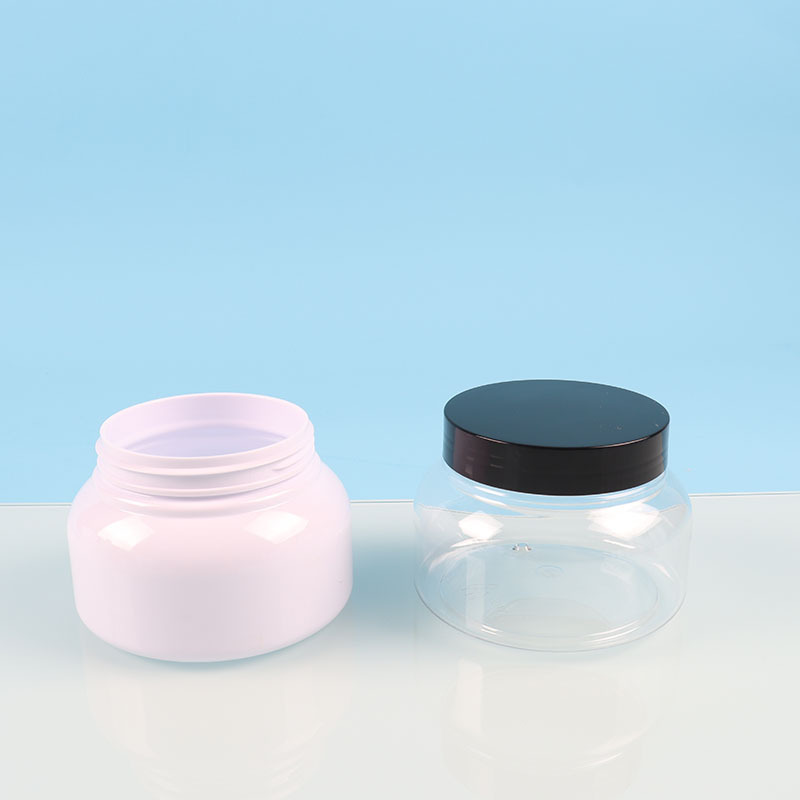 Factory 250ml hair mask Jar 200ml PET bottle 16oz plastic Mud face mask bottle Round Vaseline 300ml cream bottle