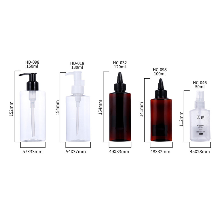 Custom 200ml Empty PET Clear Oval Plastic Shampoo Bottles With Squeeze Pump Caps Conditioner Cosmetic Packaging