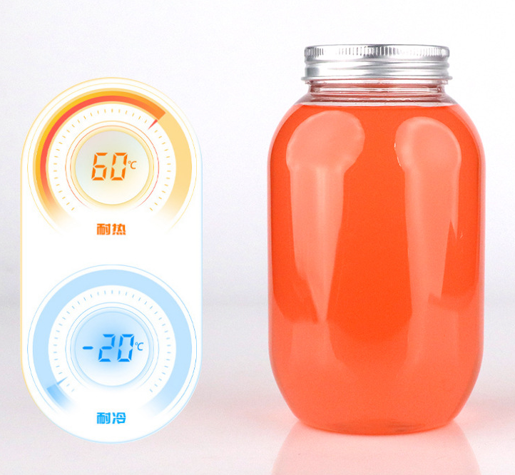 350ml 400ml 500ml Empty PET Transparent Plastic Beverage Bottle with Metal Lid disposable fruit juice plastic bottle