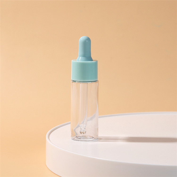 Amber and blue essence oil plastic dropper bottle manufacturer 10ml 30ml 50ml 100ml