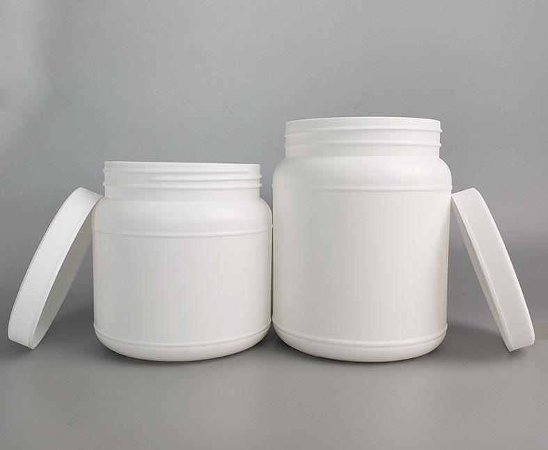 Black PE plastic 500ml 800ml 1000ml wide mouth protein powder jar food packaging bucket grain salt Milk powder tank jar with lid