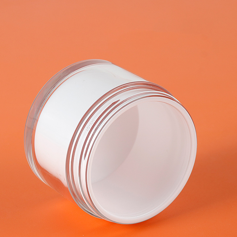 Double Wall Plastic Cream Jar PP PET double wall Container 30g 50g 100g 200g Round Wide Mouth Cosmetic Cream customized package