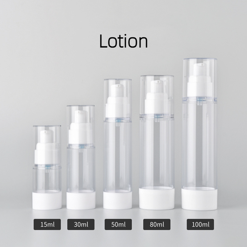 White Color 5ml 10ml 15ml 30ml PP Cosmetic Airless Lotion Pump Spray Bottle Eye Serum Foundation moisturizer airless pump bottle