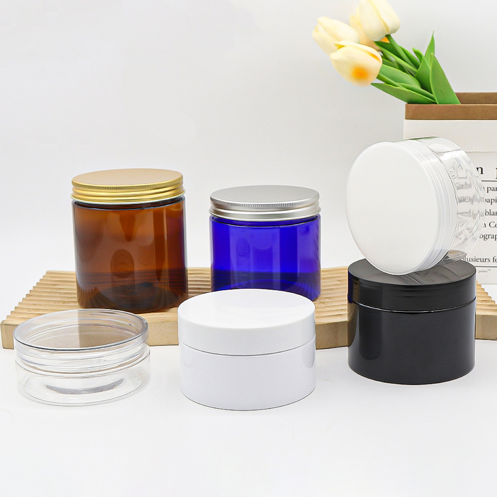 Matte Frosted Hair Paste Jar 120ml 150ml 200ml Plastic Cream Black Jars Customize Cosmetic Eye Face Lotion Jars with Bamboo Lid