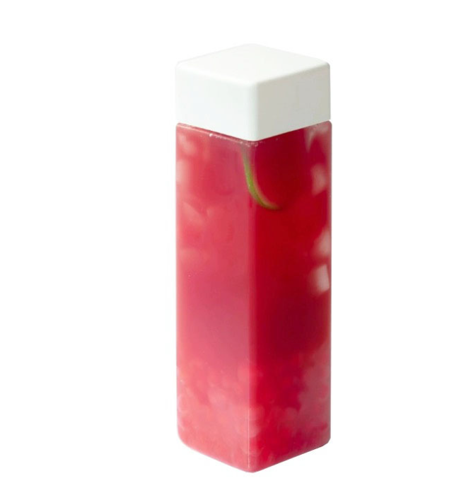Portable 350ml 400ml 500ml PET Square Plastic Bottle Square Beverage Bottle Juice Bottles with Caps