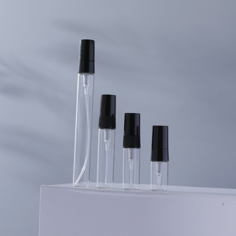 2-10ml Portable mini perfume spray bottle mini spray glass perfume bottles with gold black cap Sample perfume bottles