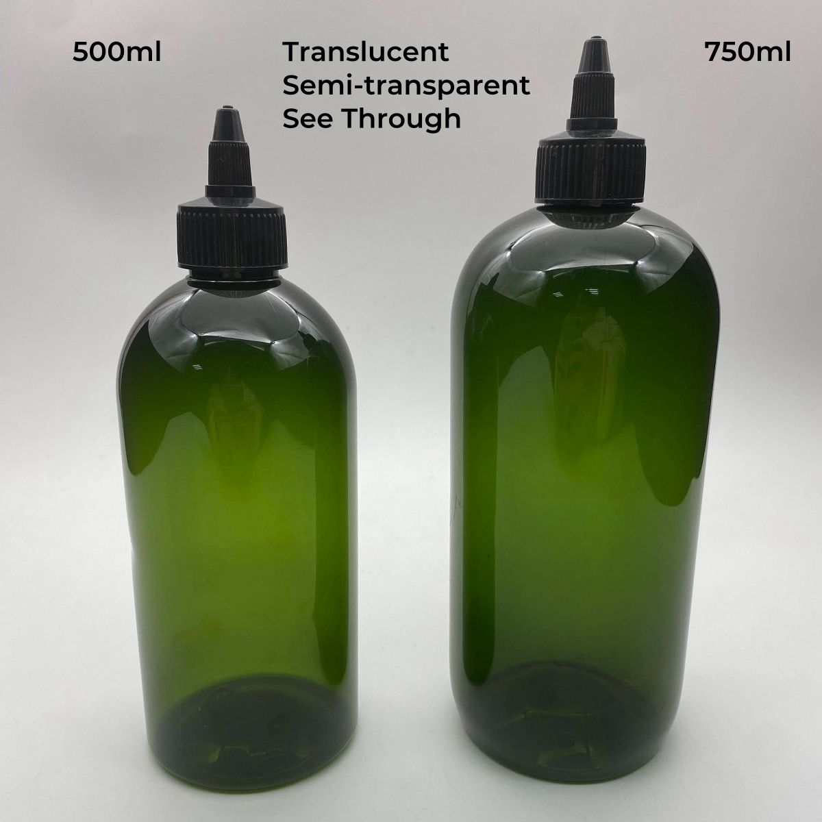 8oz 10oz 300ml 500ml Food Grade PET HDPE Plastic Olive Oil Squeeze Bottles Squirt Dispenser Sauce with Twist Caps for Hair Oil