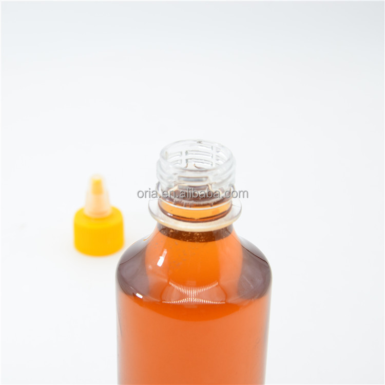 PET Squeeze Bottles Natural Round Plastic Bottles with Twist Top for hair die, Clarifying Scalp Serum, ink, ketchup