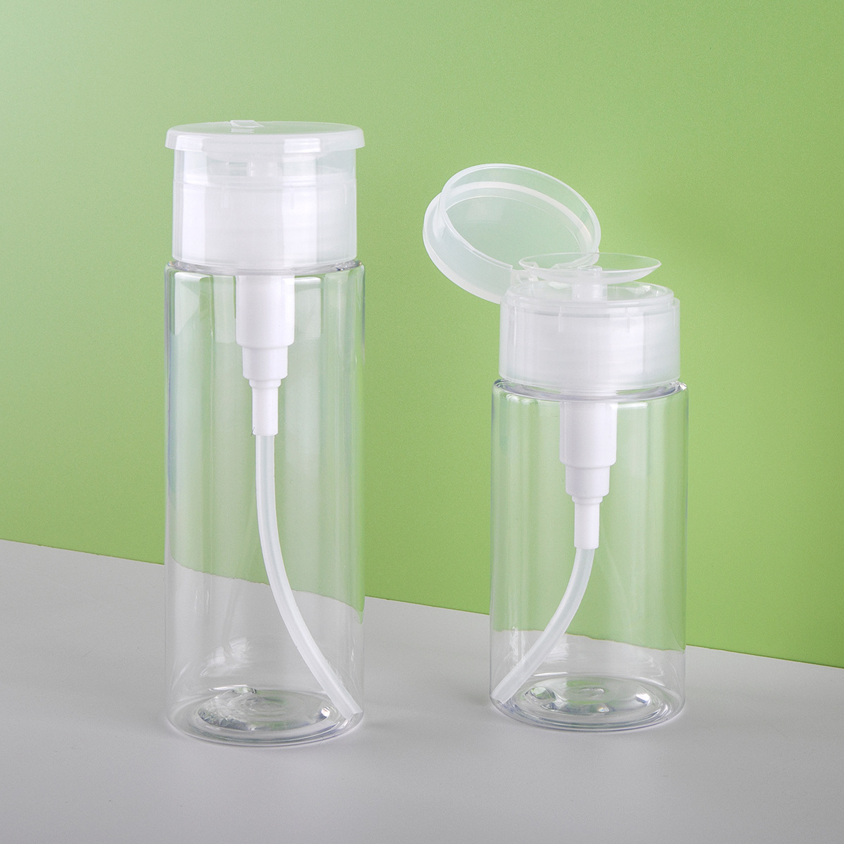 Empty PET Plastic Makeup Remover Bottle 100m 120ml 150ml 200ml push down pump dispenser bottle