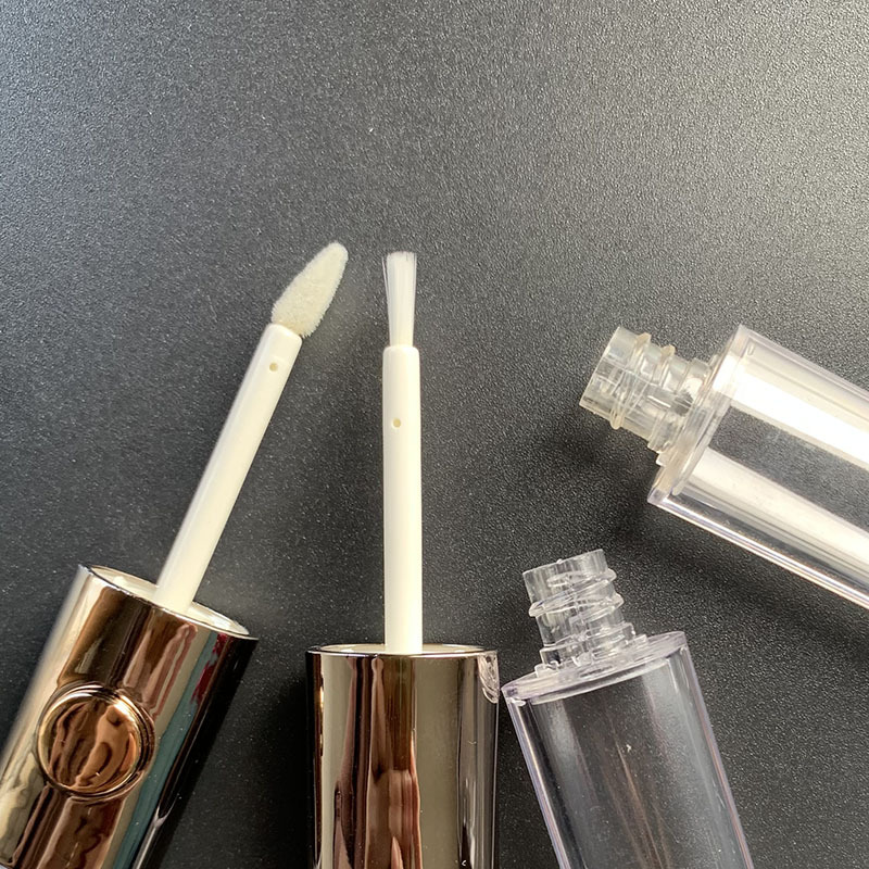 Lipstick Tube Plastic Eyeliner Tube 5g 10g 15g Refillable Eyelash Mascara CreamTube Cosmetic Packaging with Nylon Brush Gold Lid