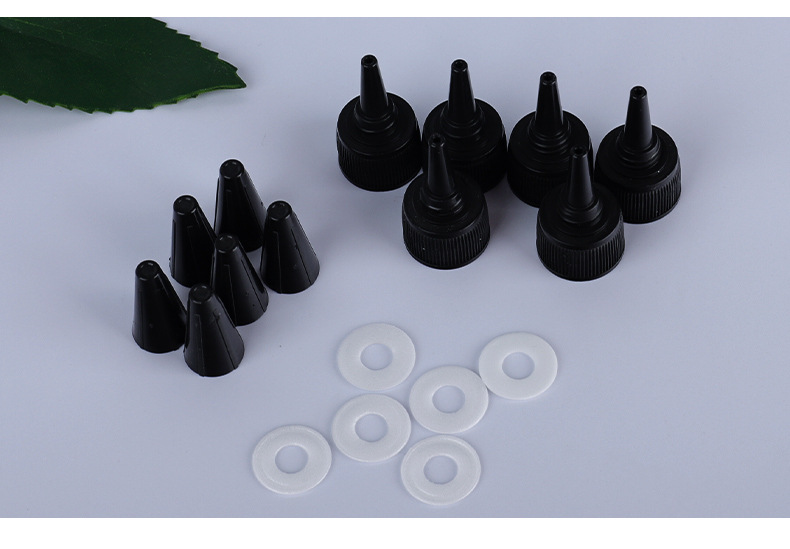 30ml 50ml 100ml Black Plastic Squeeze Bottle With Sharp-Mouthed Cap plastic Hair Oil Squeeze Applicator Packaging
