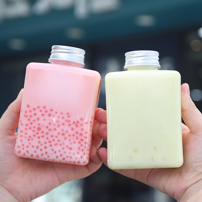 500ml Rectangle Shape PET Cold Press Juice Bottle beverage juice bottle disposable square pet plastic bottle