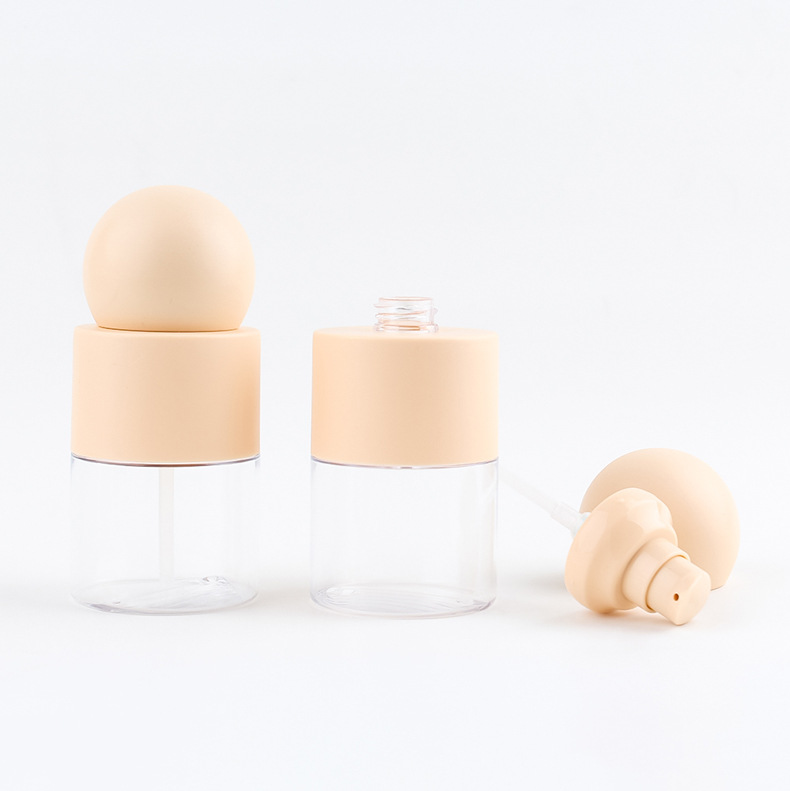 Cute 30ml 100ml Ball Cap Serum Foundation Pump Bottle Plastic Cosmetic Essence Eye Cream Press Bottle Lotion Dispenser 1oz 3.4oz