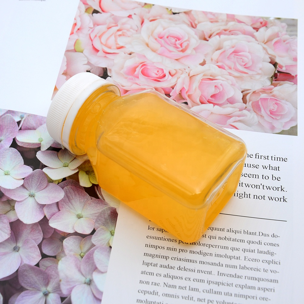 Mini Empty Square Plastic Juice Bottles 120ml 4oz Small Sample Plastic Bottle 100ml 50ml 2oz eco Ginger Shot Bottles with Caps