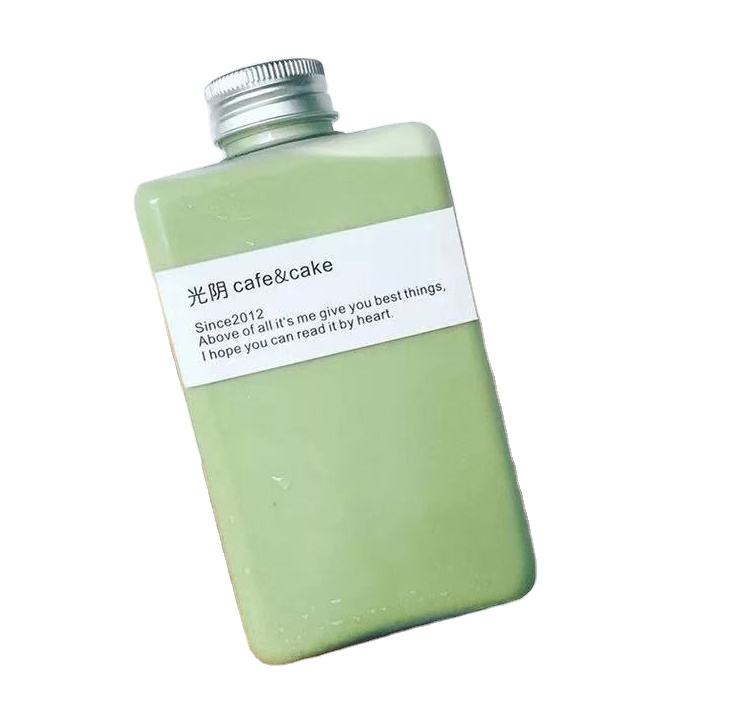 100ml 200ml 250ml 350ml 500ml Clear Flask Flat Square Wine bottles for Juice Beverage Alcohol beer liquor wine drinks