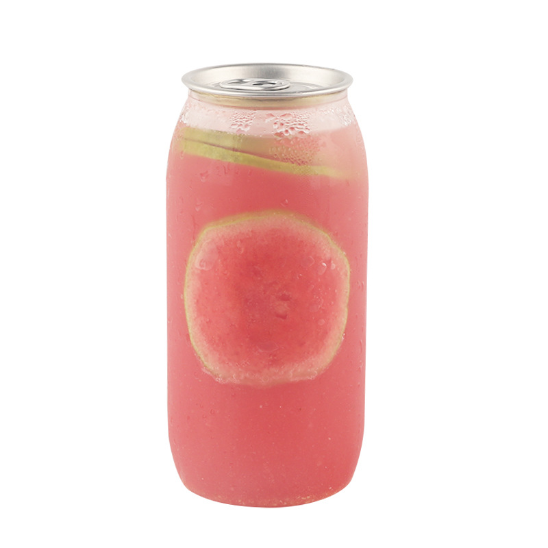 Hot Selling Custom PET Can 500ml Empty Transparent Plastic Soda Beverage Bottles With Easy Open Ends Plastic beverage jar