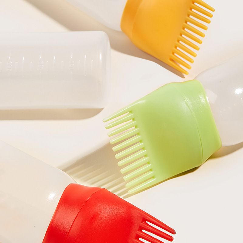 Plastic Salon Hair Dye Comb Root Comb Applicator Bottle plastic squeeze bottle PE hair care container 120ml/4oz