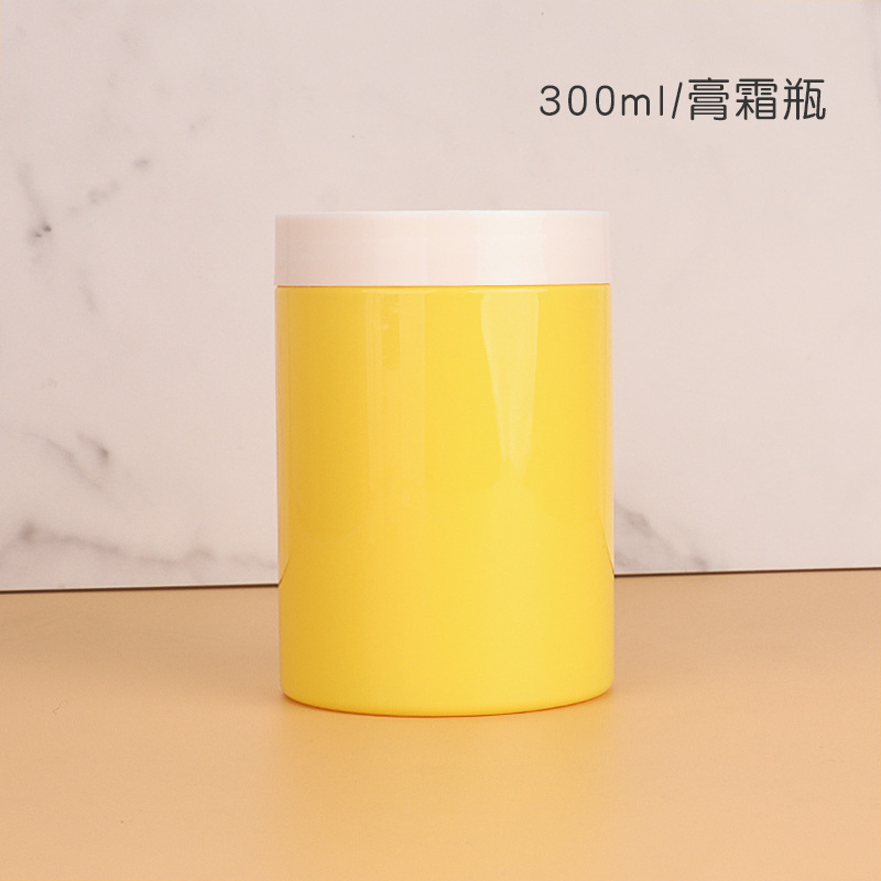 Luxury 50g 100g 300g Amber Jar With Gold Lid Seal Empty PET PP Plastic Jars 150ml 250ml 500ml Wide Mouth Cosmetic cream jar