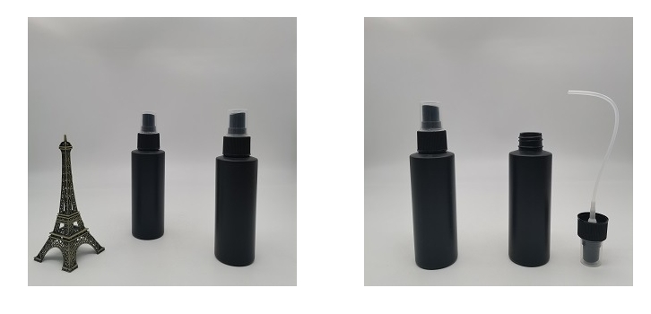 120ml 250ml Empty PE Cylindrical Plastic Black Matte Trigger Spray 8 oz Spray Bottle With Black Trigger Sprayer