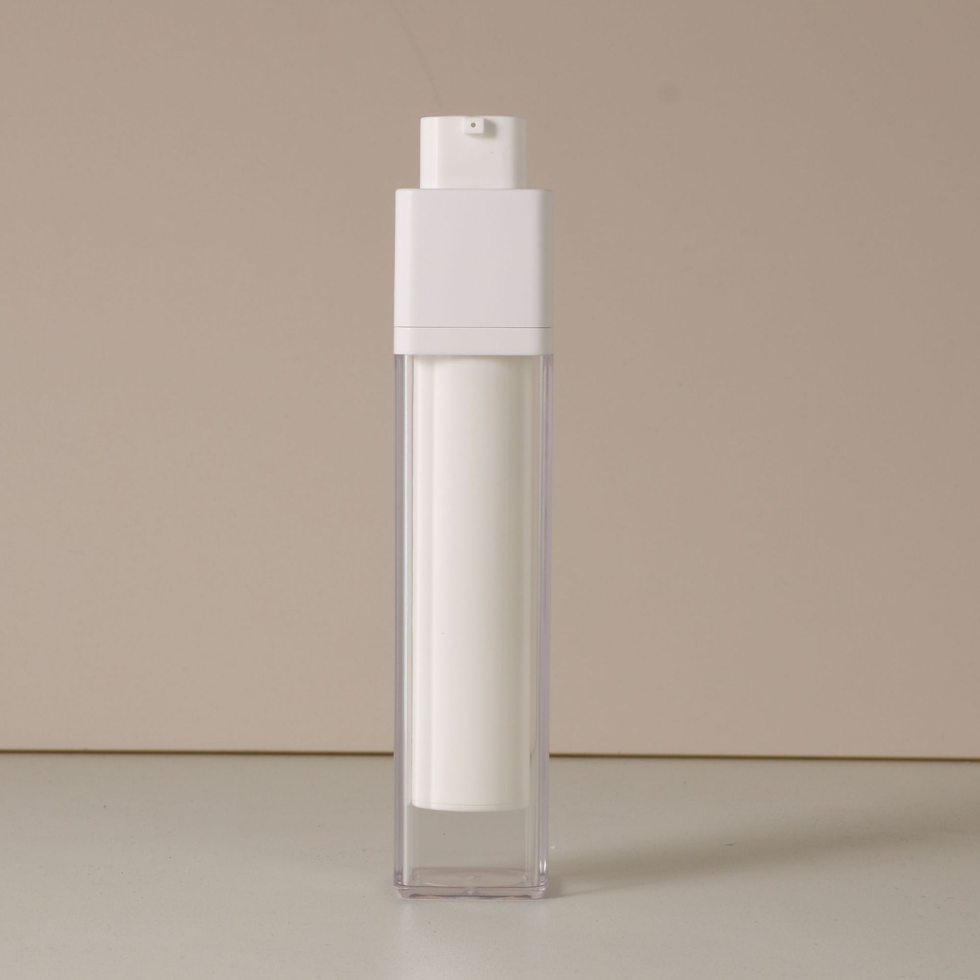 15ml 30ml 50ml twist up airless bottle PS Acrylic Lotion Cream Jar Serum Liquid Foundation Bottle With Rotate Twist Top Pump Cap