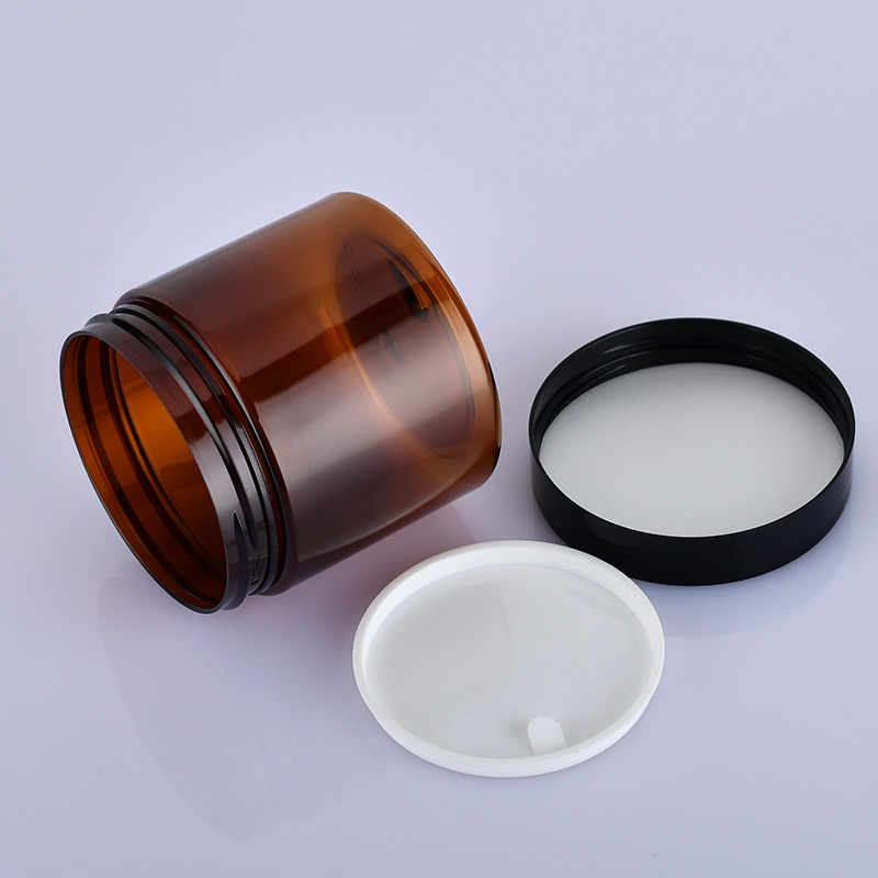 50ml 100ml 120ml 150ml 200ml 250ml 300ml 500ml Matte Black Color PET Plastic Cosmetic Jars Face Cream  gel nail Jar with lids