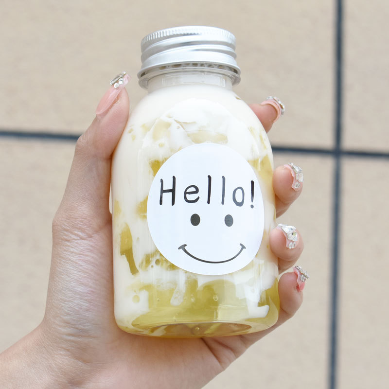 Wholesale heytea 250ml 350ml 8oz 12oz Plastic PET Juice Beverages Bottels Milk Tea Boba Bubble Cups Drink Containers with Caps