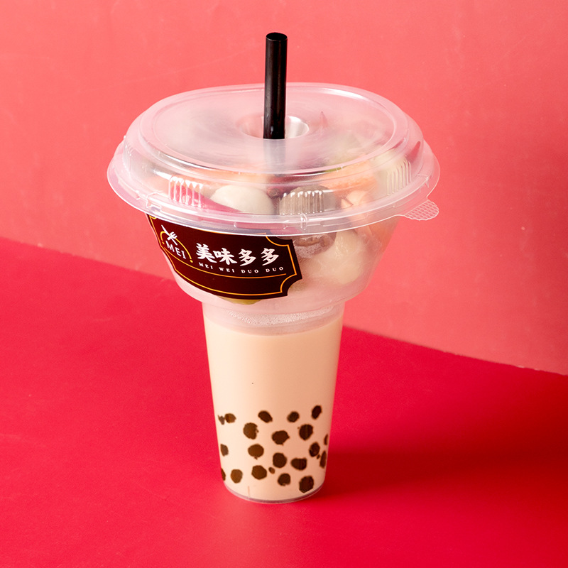 24oz Snack Bowls Milky Tea Cups Fruit Trays Popcorn Takeaway Drinking Disposable Plastic PP Injection Molded Juice Beverage Cup