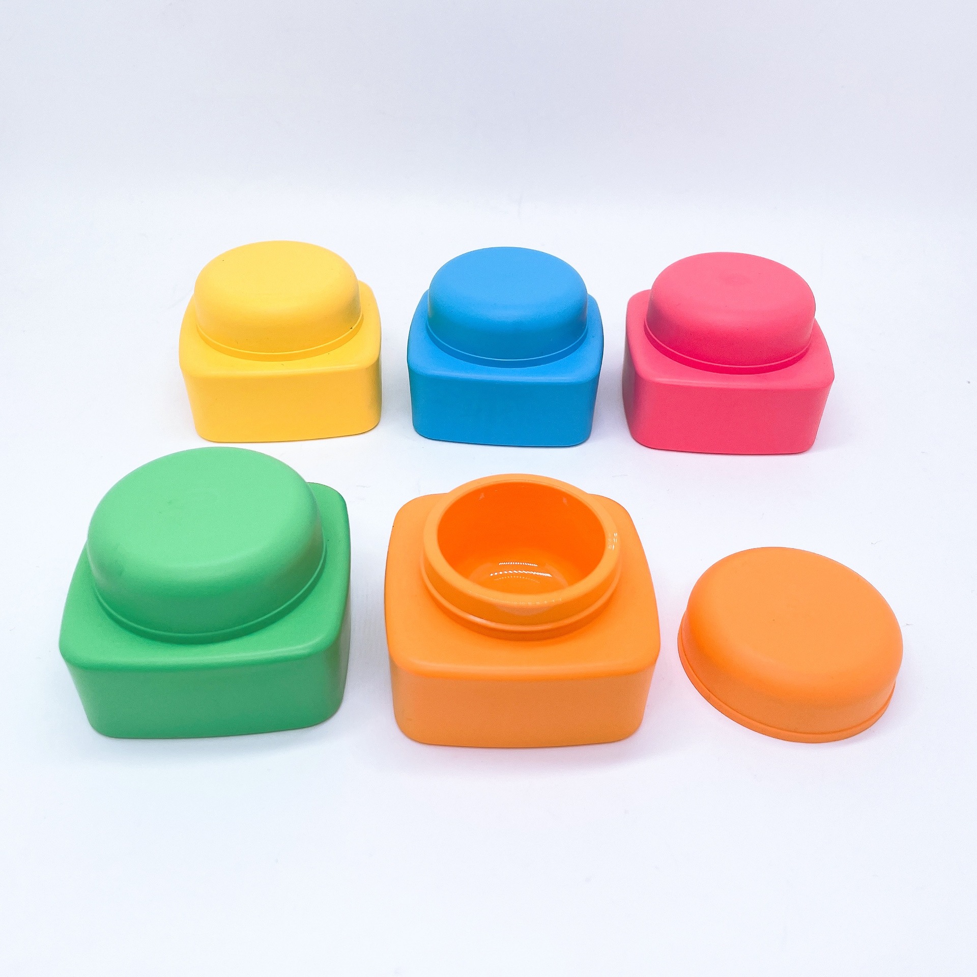 Custom 5g 10g 20g 30g 50g Skin Care Product Packaging Bottle Square Double Layer Eye Cream Plastic Golden Jar