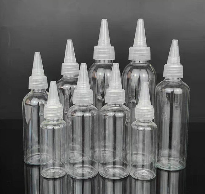 Custom Size Color 5-250ML Plastic Hair Oil Squeeze Bottle with sharp mouth screw twist cap