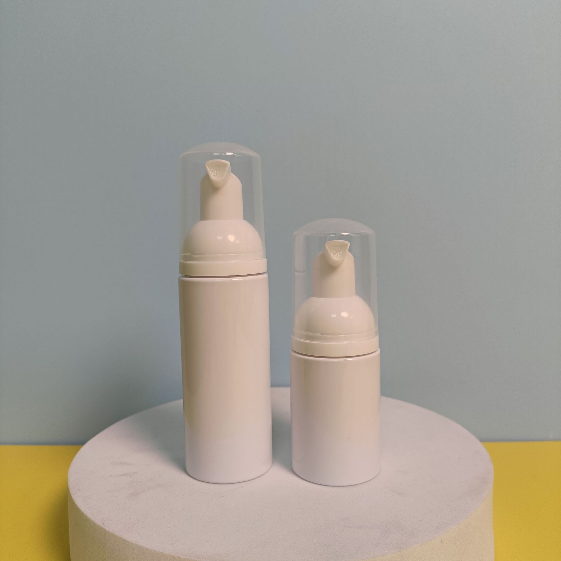 Customize Cosmetic Facial Cleanser Mousse 100ml 150ml 200ml 250ml Clear White Plastic PET Liquid Soap Foam Pump Bottle Package