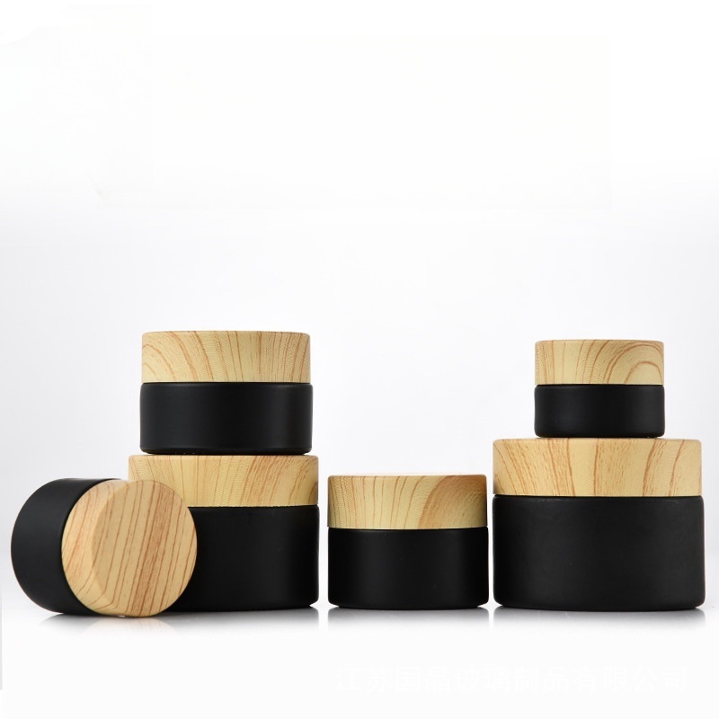 2oz 4oz 6oz 8oz 12oz Matte Black Cosmetic Plastic Jars for Body Butter with Lid Hair Pomade Container Packaging Cream Oil Bottle