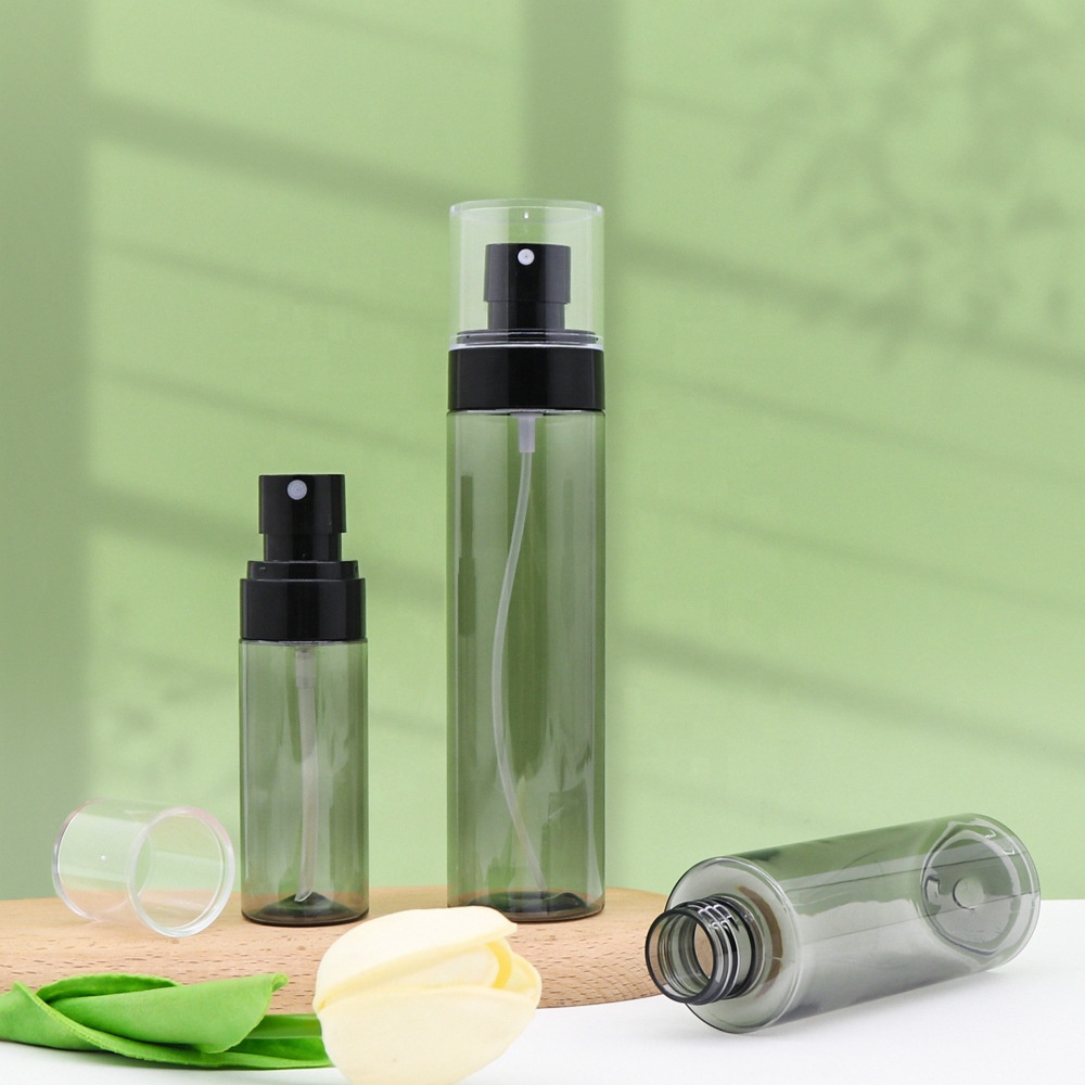 Matte Finish 8 oz Clear PET Cylinder Bottle 24-410 with Double Wall Disc Flip Top for Body Oil Bath Soaks Frosted Package Bottle