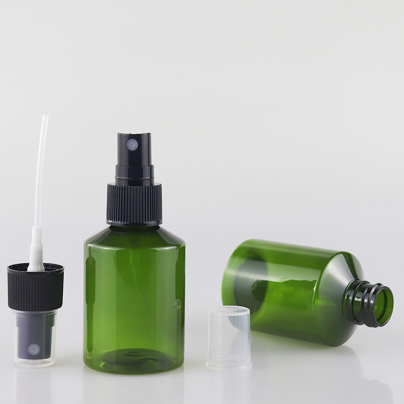 Color Amber 100ml flat square press emulsion bottle Plastic hydrating spray bottle PET skin care lotion face wash pump bottle